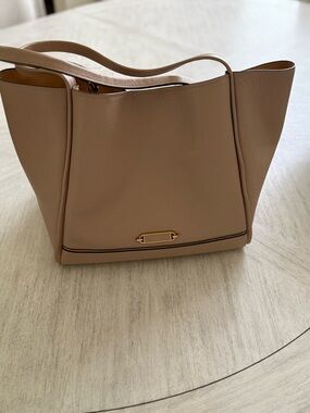 kate spade Beige Leather Tote with Gold Accents